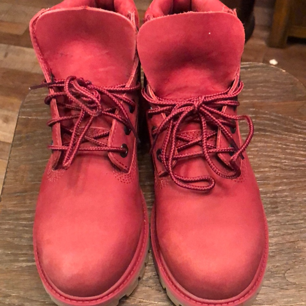Red timberland boys size 2 boys